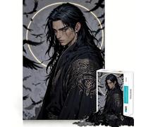 Serment du Corbeau Puzzle Difficile Guerrier des Ténèbres pour Adultes, 1000 pièces, défi Mental, Jeu de réflexion, détente, découpe précise, Cadeau mémorable (38x52cm)