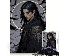 Serment du Corbeau Puzzle Guerrier Sombre pour Adolescents 1000 Pièces Recall Upgrade Calme Relax Clear Cut Art Collection Piece (38x26cm)