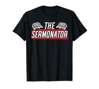 Sermonateur Pasteur Preacher Christian Believer Religious T-Shirt Graphique avec Valeur, Homme, Noir, M