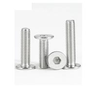 SeroNi 1/2/10 pièces CM M6 M8 M10 M12 304 douille hexagonale en acier inoxydable, boulon à vis à tête plate Ultra mince et très basse(25mm,M6(10Pcs))