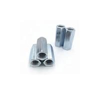 SeroNi 2/5 PIÈCES M3 M4 M5 M6 M8 M10 M12 M14 M16 M20 Couplage De Tige Écrou Hexagonal en Acier Galvanisé Long Écrou Hexagonal Raccord Filetage Écrou(M4 5PCS,L 12mm)
