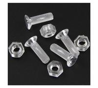 SeroNi M3 M4 M5 25 ensembles acrylique Transparent en plastique Nylon vis fraisée tête plate vis à tête transversale boulon avec écrou hexagonal(M4x20mm with nut)