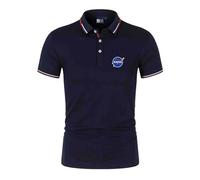 Seroni Polos Patchwork pour Hommes pour Impression NASA Tee-Shirt Actif Vêtements Confort sous-vêtements De Golf T-Shirts À Col Boutons Doux Demi-Manches- Dark Blue||M