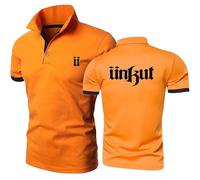 Seroni Polos pour Hommes Tennis Demi-Manches pour Unkut Maillot De Corps Confortable À Séchage Rapide Boutons Imprimés T-Shirt À Manches Courtes À Col T-Shirts-Orange||M