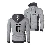 Seroni Sweat À Capuche Confortable pour Homme pour Unkut Cardigan Imprimé À Capuche Printemps Automne Vêtements D'extérieur À Manches Longues Hauts À Capuche-Light Gray||L