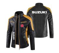 Seroni Veste De Moto Confortable pour Hommes pour SU.ZU.K.I Combinaison De Course Épaisse Vêtements en Cuir Graphique Vêtements D'extérieur Slim Fit Cuir PU-HuangS||5XL