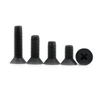 SeroNi Vis à tête fraisée en Nylon noir M5 M6, vis à Machine plate en plastique longueur 5-25mm X 10/20/50 pièces(10Pcs,M5x10)