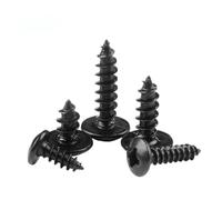 SeroNi Vis autotaraudeuses à tête de champignon en acier au carbone noir, 10/25/50 pièces, M3 M4 M5 M6, tête en treillis noir, croix encastrée, vis à bois(8mm,M3 50pcs)