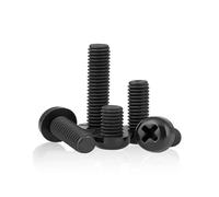 SeroNi Vis en Nylon M2 M2.5 M3 M4 M5 M6 M8, blanc/noir, isolation en plastique, croix encastrée, vis à tête cylindrique ronde, 30/50 pièces(Black,M3x12 50pcs)