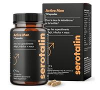 serotalin ACTIVE MEN Maca T-Gélules pour hommes actifs | Fenugrec avec Shilajit, L-Citrulline, Maca noire & Tribulus | Végan & Made in Germany | 60 gélules