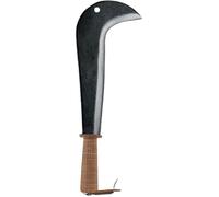Serpe italienne 28cm - LEBORGNE - Manche bois et cuir avec crochet de retenue - Etui de protection en cuir