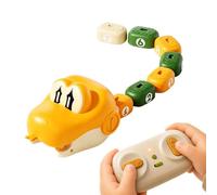 Serpent avec Voiture de Course magnétique télécommandée Auto-avaleuse à Son | Compétition du Serpent Mangeur pour Pour garçons filles vion maison salle de jeux crèche Jaune