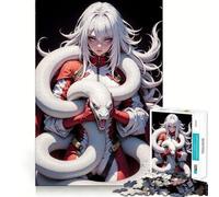 Serpent Blanc ﹨u Puzzle Femme 1000 Pièces Jeu de mémoire Amusant Bords Lisses Emboîtement Parfait Une façon Amusante de Passer Le Temps (50x75cm)