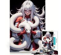 Serpent Blanc ﹨u Puzzle pour Adultes 1000 pièces Jeu de mémoire Amusant Découpe de Haute précision Facile à Apprendre Plaisir en Famille (38x26cm)