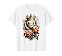 Serpent Cobra King x Roses T-Shirt Graphique avec Valeur, Homme, Blanc, L