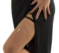 Serpent Cuisse Chaîne,Femmes Corps Bijoux Chaîne du Corps,Multicouche Chaîne de Jambe en Strass,Bikini Chaîne de Jambe bohème en Maille Serpent élastique Crossover Corps Bijoux dété pour Femme Fille