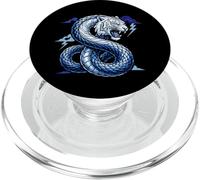 Serpent de Domination Tigre Blanc Hybride PopSockets PopGrip pour MagSafe