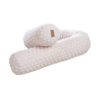 Serpent de Lit en Coton Bio ROBA - Frosty Almond - 170 cm - Certifié Oeko-Tex & OCS - Beige Amande - Pois en Relief