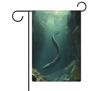 "Serpent de mer, anguille dans la grotte, drapeaux de jardin double face pour l'extérieur, décoration de mariage, anniversaire, extérieur, 12,6 pouces''×18,5 pouces''"