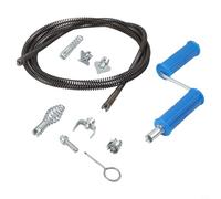 Serpent de vidange en acier avec embout de perceuse pour machine de nettoyage de tuyaux électriques - Tarière flexible avec 6 têtes de coupe pour déboucher l'évier et la douche, 12 mm de diamètre (B)