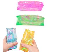 Serpent d'eau 2 Pièces, avec Ruban De Confettis À L'intérieur, Anti-Stress Et Anti-anxiété, Jouets À Presser en Caoutchouc Souple, for l'Autisme Et Les Fêtes