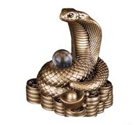 Serpent décoratif en résine finement sculptée sur le thème du serpent Ruyi pour améliorer l'entrée, la bibliothèque, le bureau et la décoration d'intérieur (petit bronze)