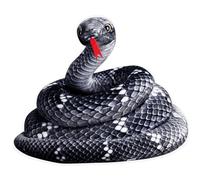 Serpent en peluche de 200 cm de long, serpent géant en peluche réaliste, doux, cadeaux pour décoration de fête d'Halloween, accessoires de farces du 1er avril, serpent en peluche noir, jouet serpent,