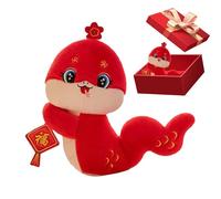 Serpent en peluche du Nouvel An chinois | Jouets en peluche animaux en peluche - Peluche serpent rouge, jouet serpent de poupée d'animal de compagnie chinoise, poupée en peluche du festival de Pr