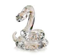 Serpent enroulé en cristal réaliste - Collection de vacances - Décoration de table - Figurines de collection - Cadeaux de Noël et de Nouvel An (transparent)