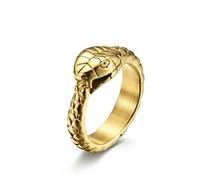 Serpent gourmand en acier titane plaqué sous vide bague tendance européenne et américaine, cadeau accessoire personnalisé