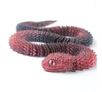 Serpent Imprimé en 3D Animaux Articulés Vipère pour Soulagement du Stress Bureau à Domicile Décoration Jouets de Bureau-Black Red||60cm/23.6in