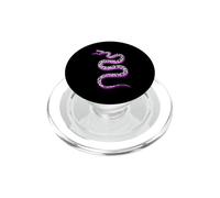 Serpent imprimé léopard Rose, Noir et Gris PopSockets PopGrip pour MagSafe