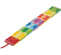 goki 62879 - Serpent magique en bois - Jeu de motricité coloré composé de 8 maillons carrés - Favorise la motricité et la pensée logique des enfants - Design serpent adapté aux enfants - 45 cm de long