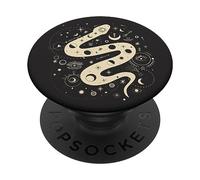 Serpent Mystique Astrologie Lune Étoiles Noir PopSockets PopGrip Adhésif