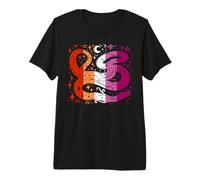 Serpent Mystique étoiles aux Couleurs Lesbiennes T-Shirt Haut de Gamme