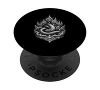 Serpent Naga Mythique dans Un Design Vintage des années 90 PopSockets PopGrip Adhésif