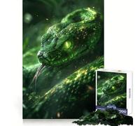 Serpent néon Vert pour Adultes, Puzzle de 1000 pièces, Jouet Intelligent et ludique, découpe précise, Objet de Collection (38x52cm)