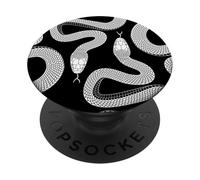 Serpent Noir et Blanc Gothique académie Noir et Blanc PopSockets PopGrip Adhésif