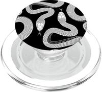 Serpent Noir et Blanc Gothique académie Noir et Blanc PopSockets PopGrip pour MagSafe