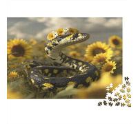 Serpent Noir et Jaune | pour Adultes |Couronne Jaune| 1000pcs (75x50cm) Puzzles Jeux Éducatifs Puzzles De Décoration Intérieure
