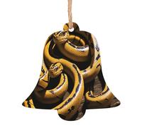 Serpent - Ornements de Noël en bois fabriqués à la main - Décor suspendu imprimé double face pour arbre à la maison cadeaux. 2 pièces