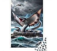 Serpent Puzzle À 1000 Morceaux Papier Épais Eagle Vs Serpent Puzzle Familial Parents-Enfants Activité Lien Familial Compatible Plateau Loisirs Maison 70x50cm/1000pcs