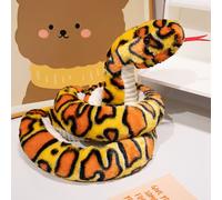 Serpent Python Peluche Poupée Zodiaque Serpent Année Mascotte Poupée Poupée De Chiffon Serpent À Fleurs Rouges - Hauteur De La Bobine 20 Cm Longueur Totale 120 Cm (0,24 Kg)