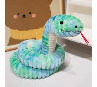 Serpent Python Peluche Poupée Zodiaque Serpent Année Mascotte Poupée Poupée De Chiffon Serpent Émeraude - Hauteur De La Bobine 20 Cm, Longueur Totale 120 Cm (0,24 Kg)