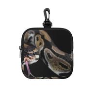 Serpent Python,Pochette de Rangement carrée à Fermeture éclair, Porte-Monnaie en néoprène, Petit Portefeuille, Pochette à Monnaie, Porte-Monnaie