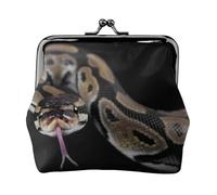 Serpent Python,Porte-Monnaie en Cuir PU, Petit Portefeuille, Pochette à Monnaie avec Fermoir Baiser