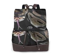 Serpent python,Sac à dos imperméable pour femme, sac à dos de voyage léger en cuir PU tendance