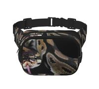 Serpent Python,Sac Banane carré Double Couche, Sac de Poitrine