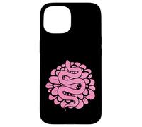 Serpent Rose Motif Terrarium Reptile Animal Coque pour iPhone 15