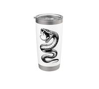 Serpent Serpent Coil Cobra Venom Blackwork Gobelet isotherme en acier inoxydable double paroi